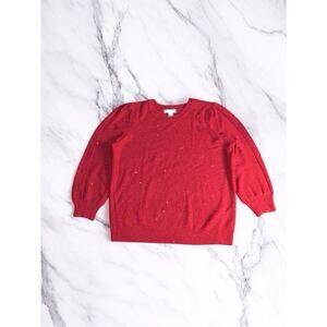Liz Claiborne Sequin Red Sweater Size 0X